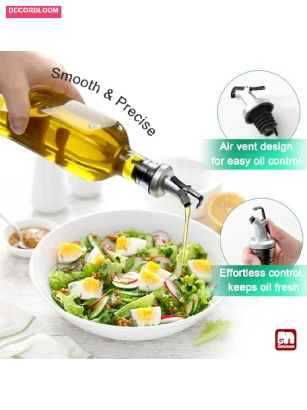 17oz Glass Oil & Vinegar Dispenser Set of 2 with Funnel & Spout